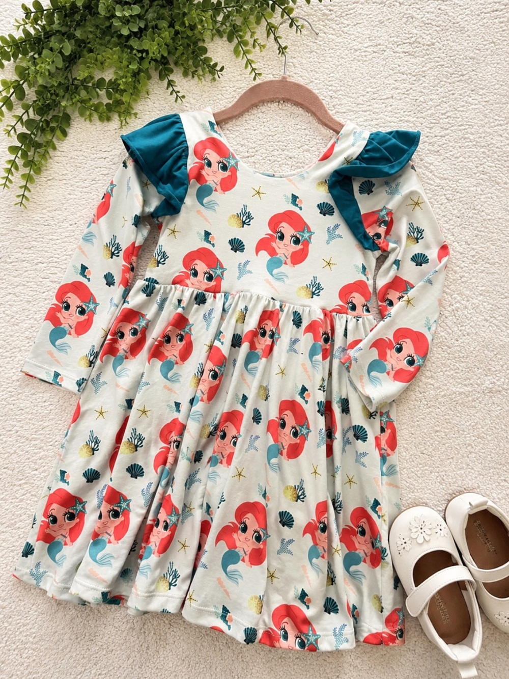 Monica + Andy Disney Ariel Little Mermaid Ruffle Dress Girls Size 5